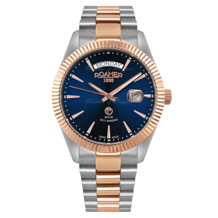 981662 47 45 90 | Roamer PrimeLine Daydate Blue Automatic 42 mm watch. Buy Online