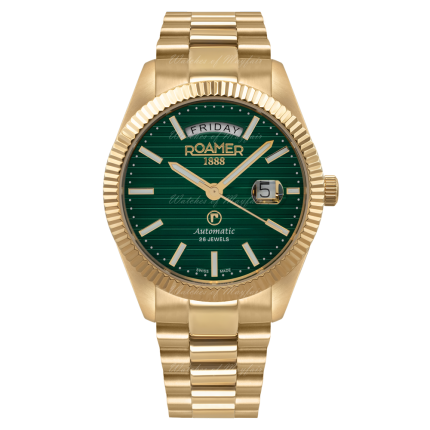 981666 48 75 50 | Roamer Primeline Daydate II Green Automatic 42 mm watch. Buy Online