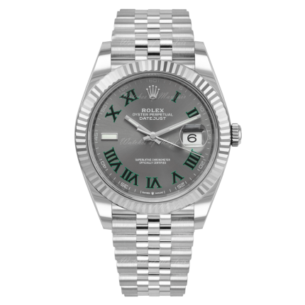 126334 | Rolex Datejust 41 Oyster Perpetual Wimbledon Oystersteel Case White Gold Bezel Jubilee Bracelet watch. Buy Online