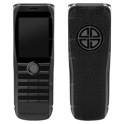 X7221-014-01 | XOR Titanium X2 Ebony Black Calf Leather phone. Buy Online